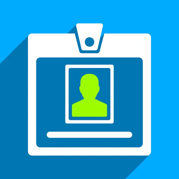Badge de personne Icône carrée plate avec ombre longue — Image vectorielle