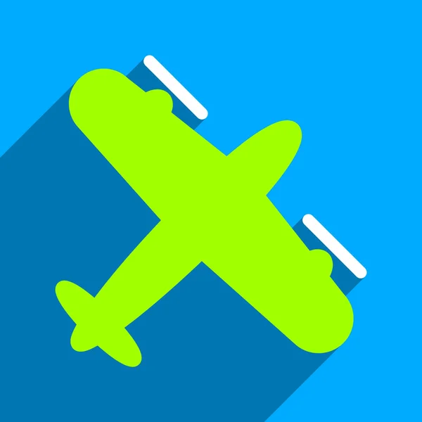 Screw Aeroplane Flat Square Icon with Long Shadow — стоковый вектор