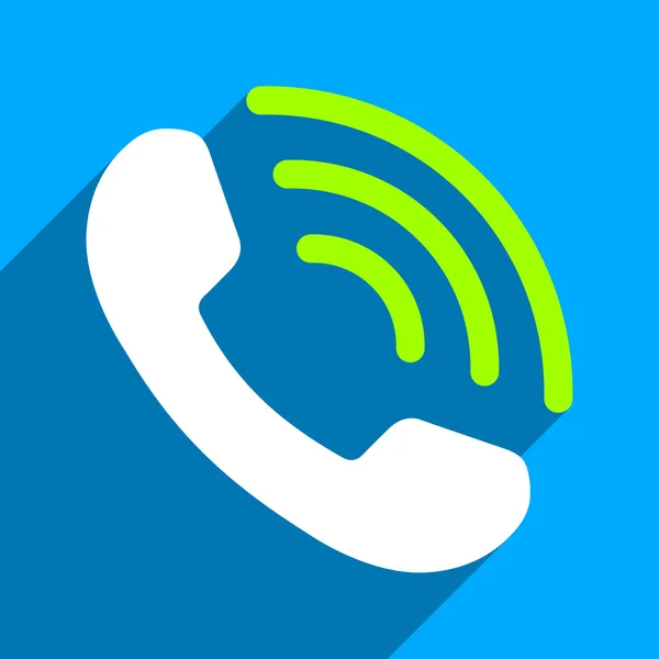 Telefongespräch flache quadratische Ikone mit langem Schatten — Stockvektor