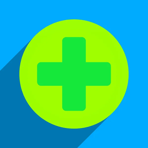 Medicine Flat Square Icon with Long Shadow — ストックベクタ