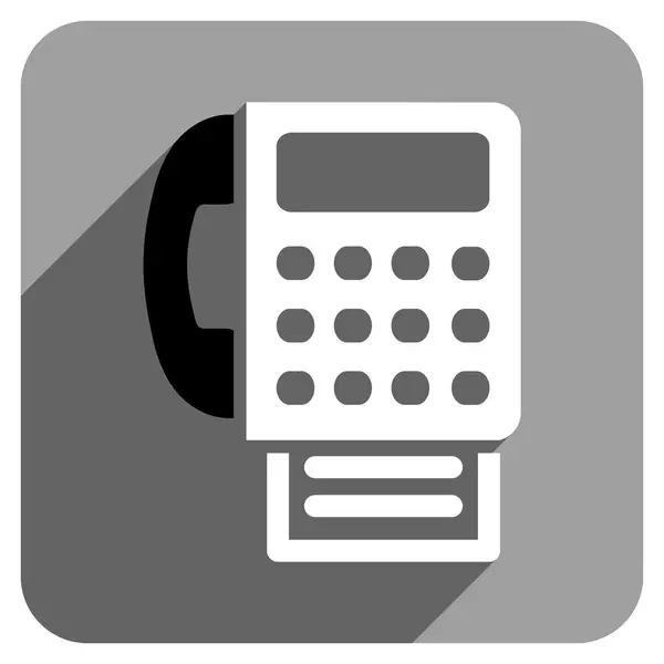 Fax Flat Square Icon with Long Shadow — стоковый вектор