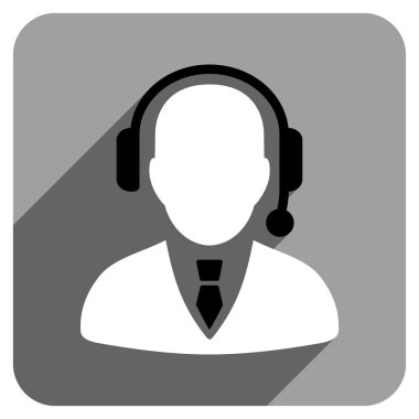 Uzun gölge ile operatör düz kare simgesi