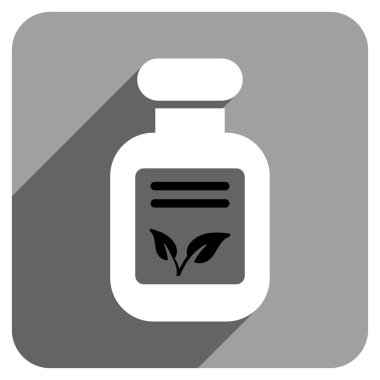 Uzun gölge ile doğal ilaçlar düz kare simgesi