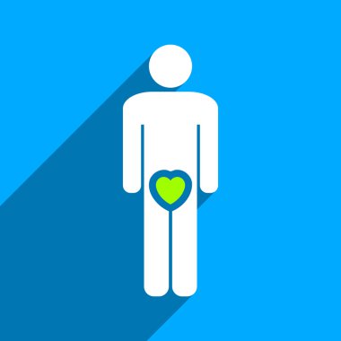 Uzun gölge ile erkek aşk düz kare simgesi