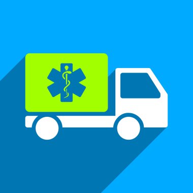 Uzun gölge ile tıp sevk irsaliyesi düz kare simgesi