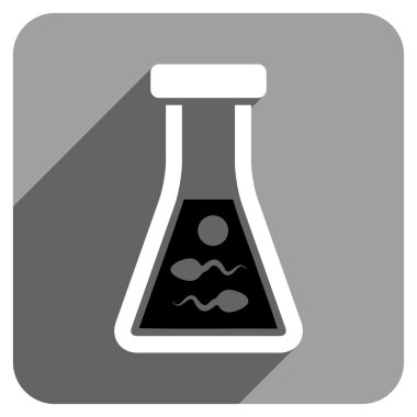 Uzun gölge ile sperm sıvı düz kare simgesi