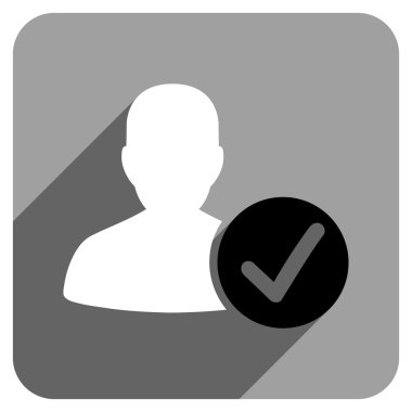 Uzun gölge ile geçerli kullanıcı düz kare simgesi