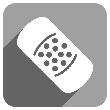 Patch Flat Square Icon with Long Shadow