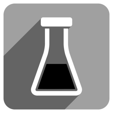 Uzun gölge ile Flask düz kare simgesi