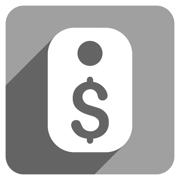 Price Tag Flat Square Icon with Long Shadow — 图库矢量图片