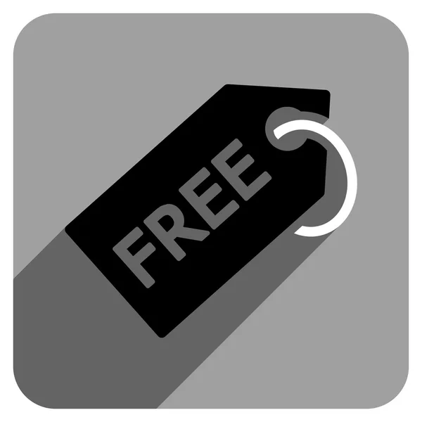 Etiqueta gratis Icono cuadrado plano con sombra larga — Vector de stock