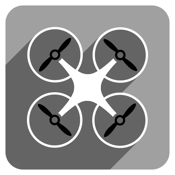 Nanocopter Flat Square Icon with Long Shadow — Stock Vector