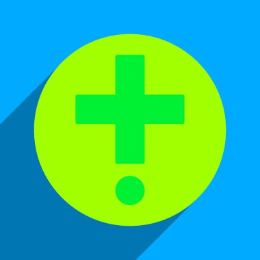 Pharmacy Flat Square Icon with Long Shadow
