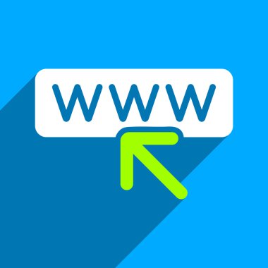 Uzun gölge ile seçin web sitesi düz kare simgesi