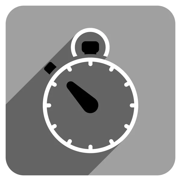 Chronomètre Flat Square Icône avec ombre longue — Image vectorielle