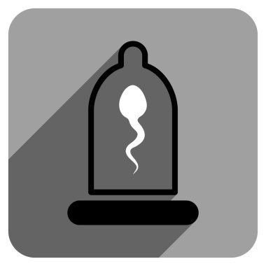 Prezervatif düz kare simgesini uzun gölge ile sperm