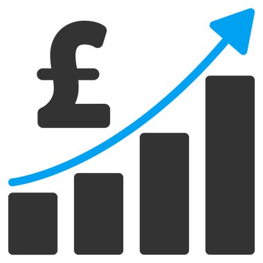 Lirası mali çubuk grafik düz vektör simgesi simgesi
