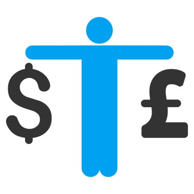 Kişi karşılaştırmak Doları Lirası düz vektör simgesi simgesi