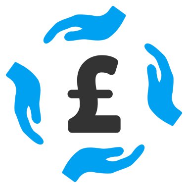 Lirası bakım eller düz vektör simgesi simgesini