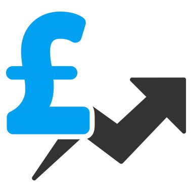 Lirası fiyat büyüme düz vektör simgesi simgesi