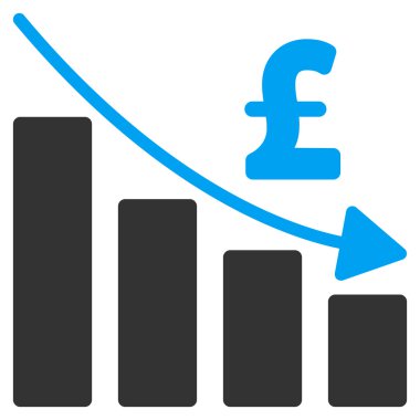 Lirası durgunluk Bar grafik düz vektör simgesi simgesi
