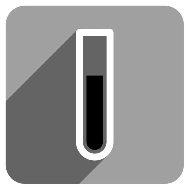 Uzun gölge ile test tüp düz kare simgesi