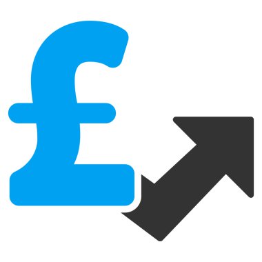 Lirası büyüme düz vektör simgesi simgesi