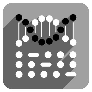 Uzun gölge ile genetik kodu düz kare simgesi