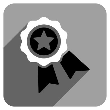 Uzun gölge ile yıldız kalite mühür düz kare simgesi