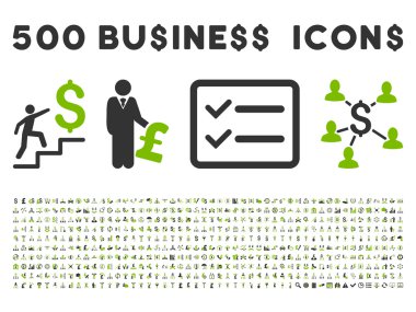 500 Düz Vektör İş Simgeleri