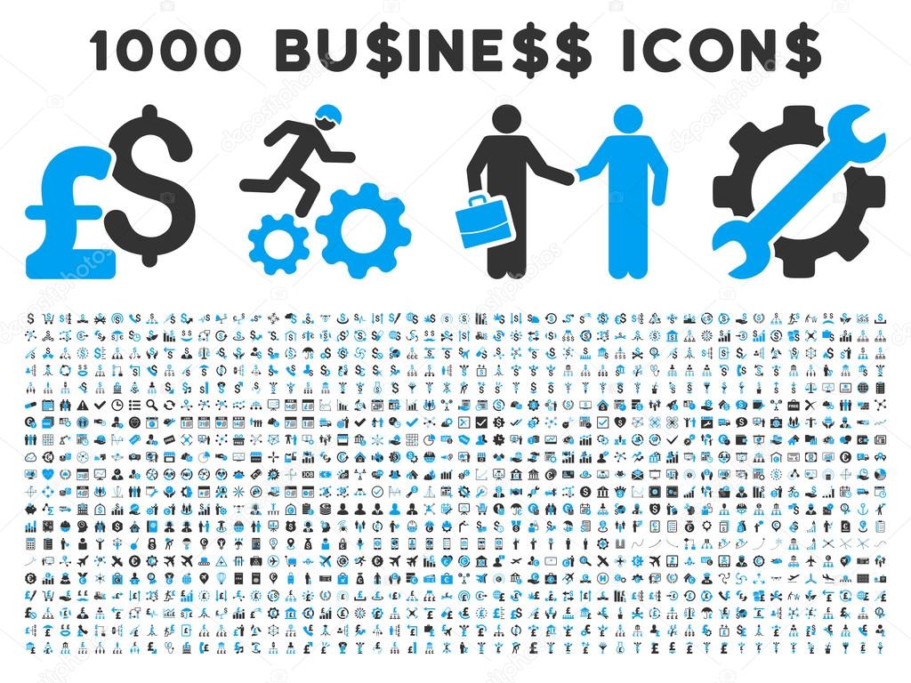 1000 Flat Vector Business Icons
