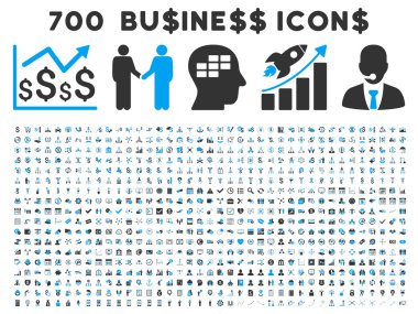 700 düz vektör iş ikonları/simgeleri