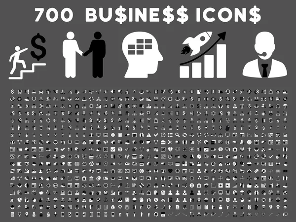 700 Flat Vector Business Icons — Stock Vector