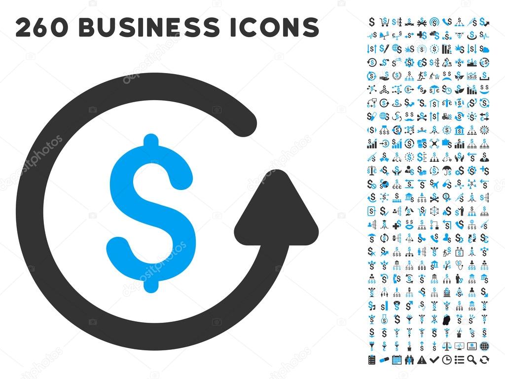Chargeback Icon with Flat Vector Set