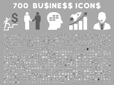 700 düz vektör iş ikonları/simgeleri