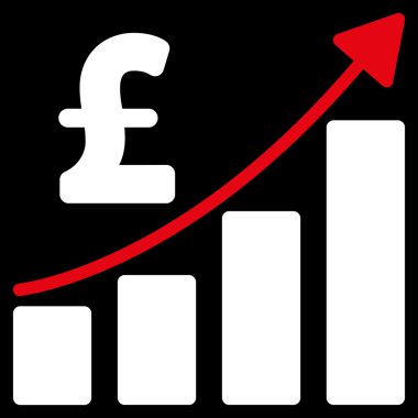 Lirası mali çubuk grafik düz vektör simgesi simgesi