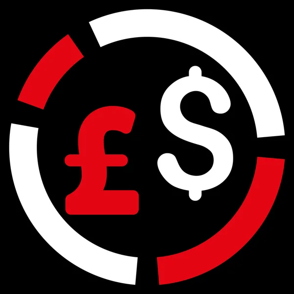 Font-dollár valuta Diagram lapos vektor ikon szimbólum — Stock Vector