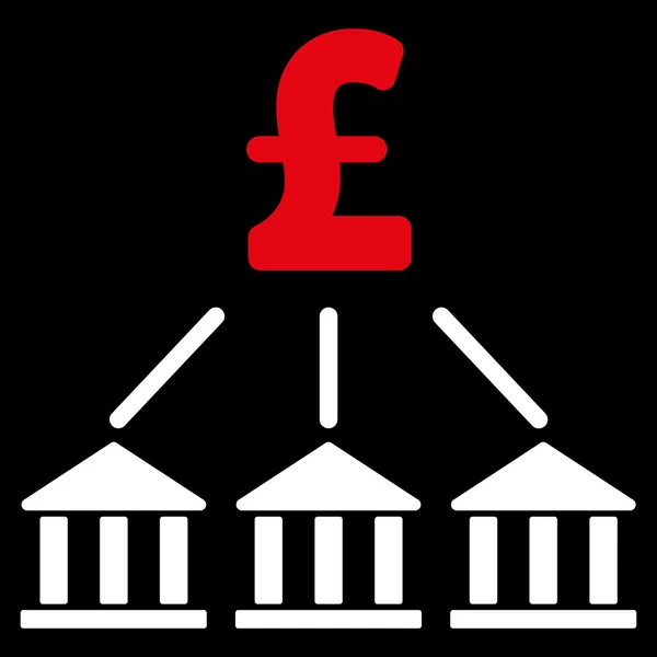 Pound Bank Association Flat Vector Icon Symbol — Stock Vector