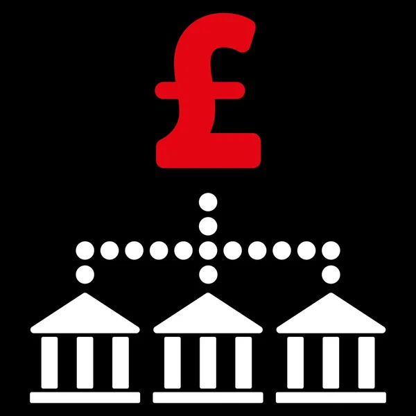 Símbolo plano do ícone do vetor do banco da libra — Vetor de Stock