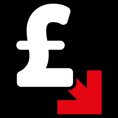 Lirası azalma düz vektör simgesi simgesi