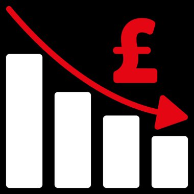 Lirası durgunluk Bar grafik düz vektör simgesi simgesi