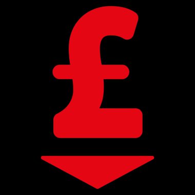 Lirası aşağı düz vektör simgesi simgesi