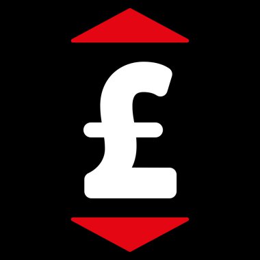 Pound yukarı aşağı düz vektör simgesi simgesi