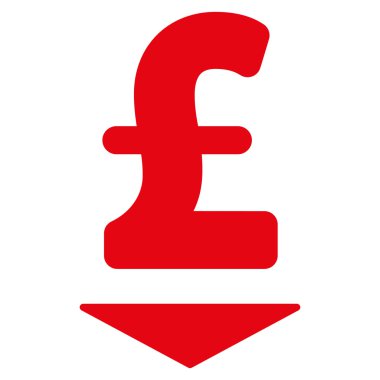 Lirası aşağı düz vektör simgesi simgesi