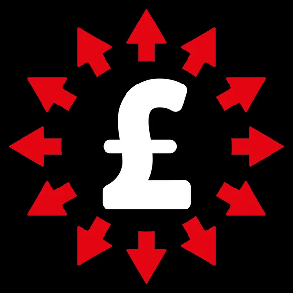 Símbolo plano do ícone do vetor da distribuição da libra — Vetor de Stock
