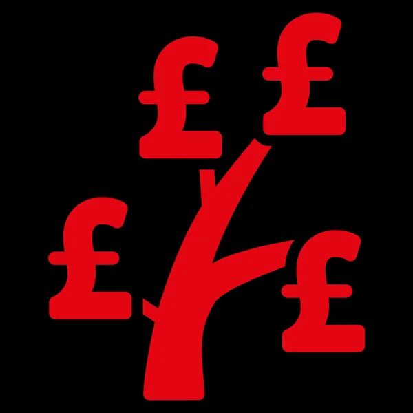 Símbolo plano do ícone do vetor da árvore do dinheiro da libra — Vetor de Stock