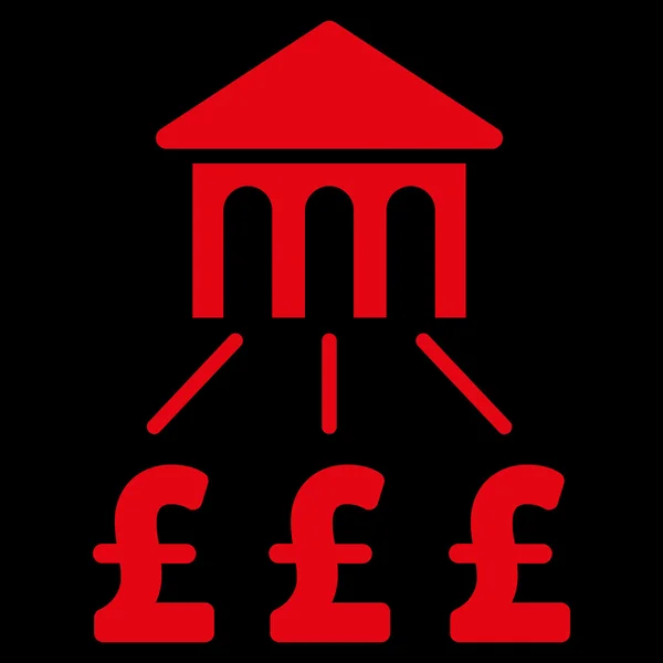 Símbolo plano do ícone do vetor da estrutura do banco da libra — Vetor de Stock