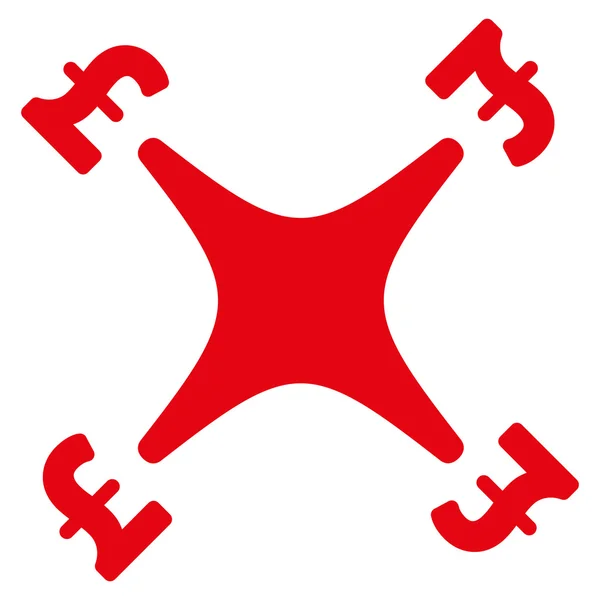 Pound Business Drone Flat Vector Icon Symbol — 图库矢量图片