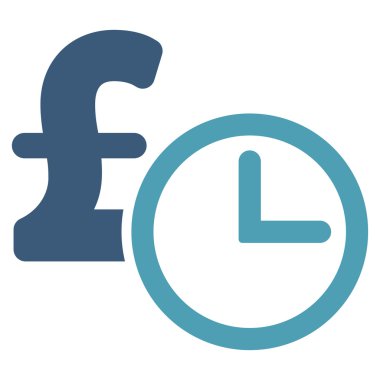Pound kredi düz vektör simgesi simgesi