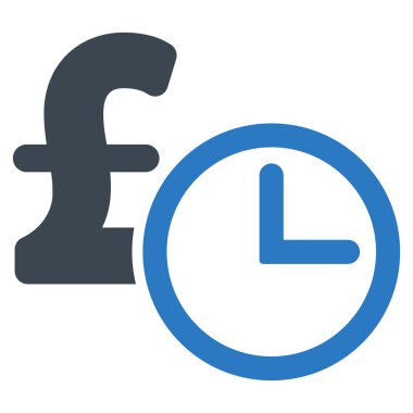 Pound kredi düz vektör simgesi simgesi